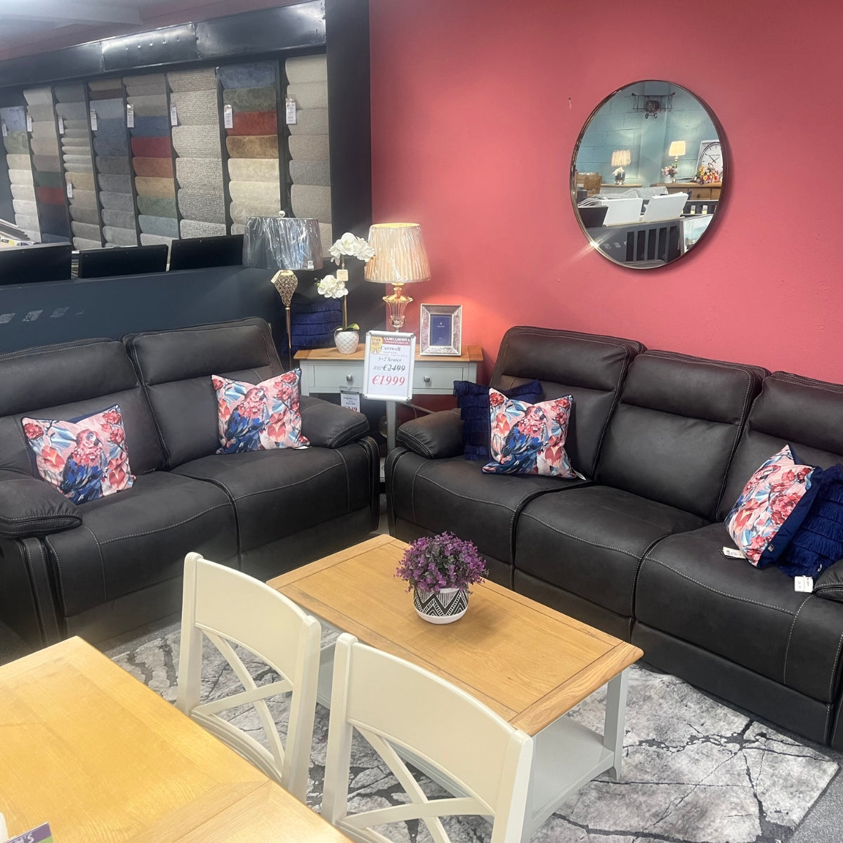 Carswell Manual Recliner Suite - Floor Model