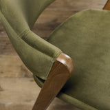 Chambery Rustic Oak Upholstered Dining Chair Green - 5