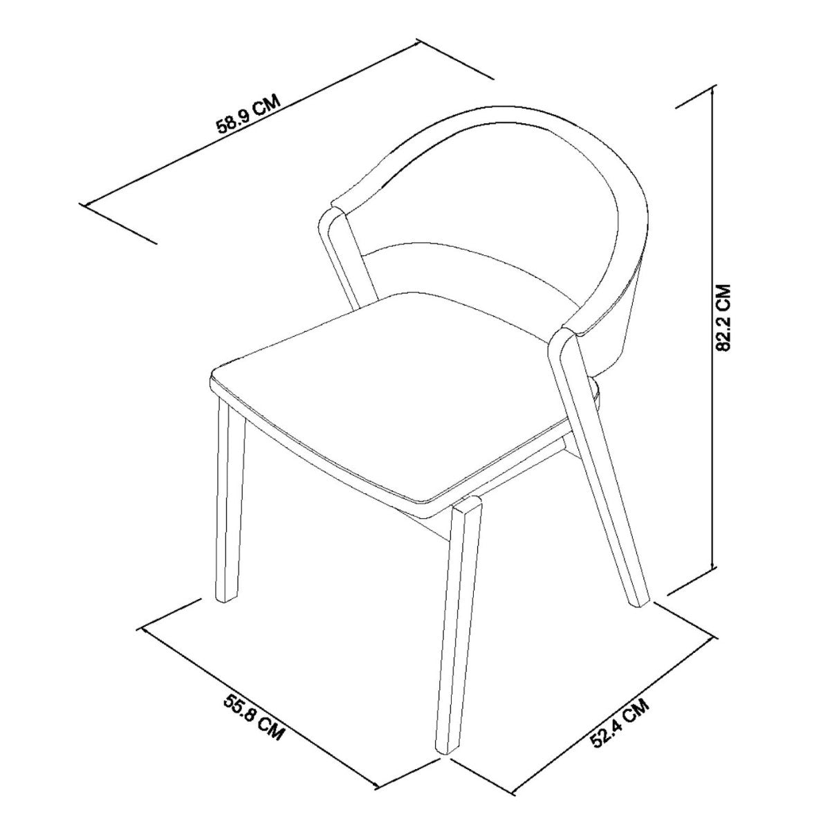Chambery Rustic Oak Upholstered Dining Chair