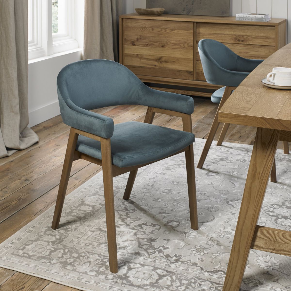 Chambery Velvet Dining Chair Blue 5