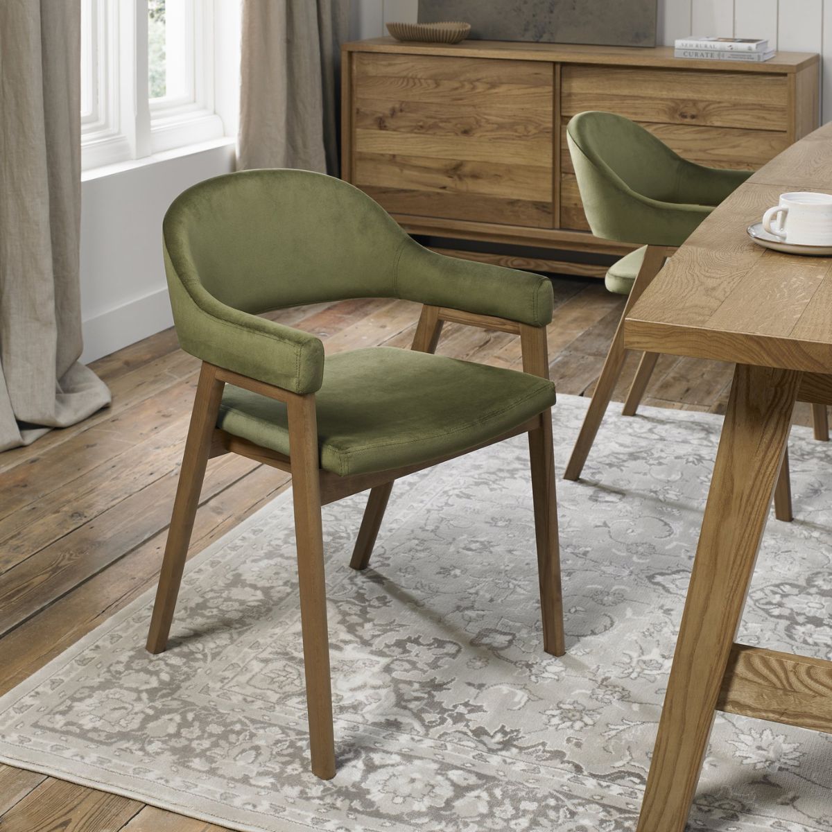 Chambery Velvet Dining Chair Green 5