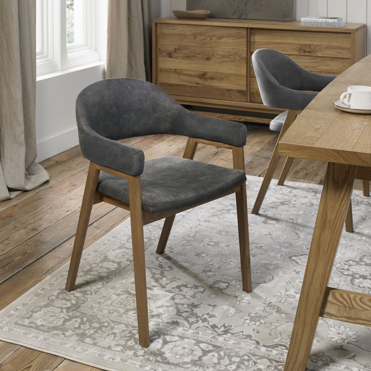 Chambery Velvet Dining Chair Grey 5