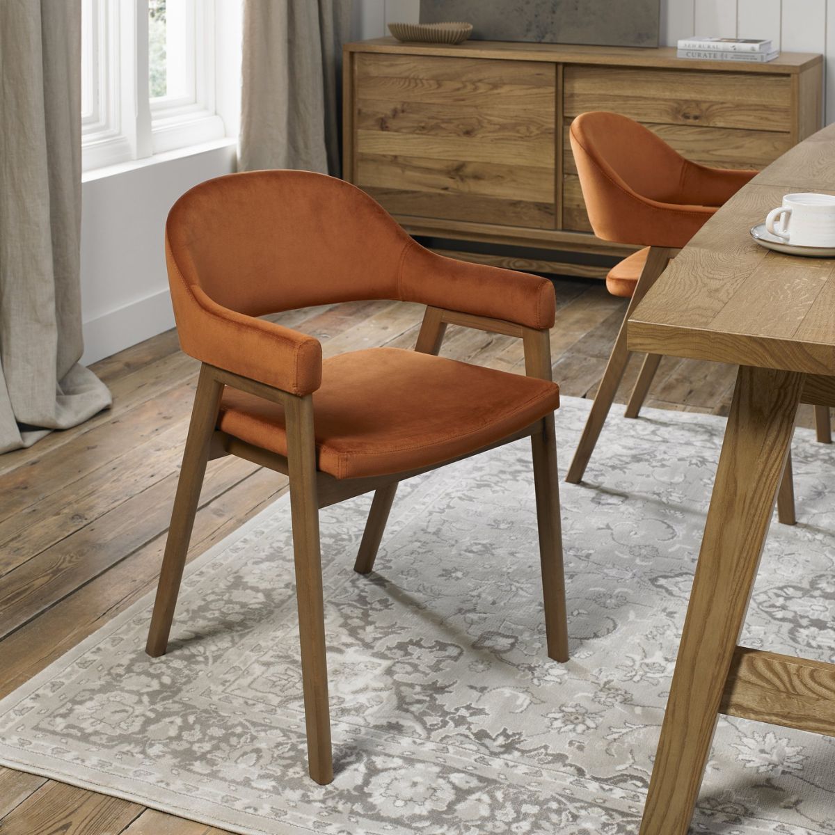 Chambery Velvet Dining Chair Orange 5