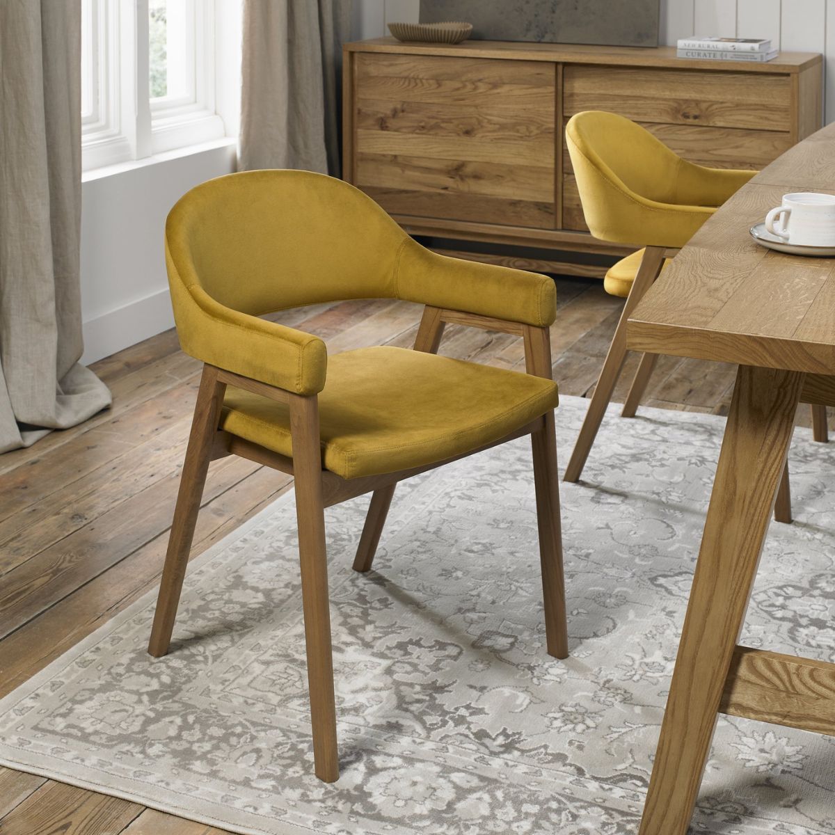 Chambery Velvet Dining Chair Yellow 5