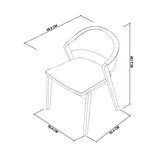 Chambery Weathered Oak Curved Back Dining Chair Dimensions