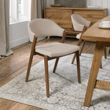Chambery Rustic Oak Carver Dining Chair Beige - 4