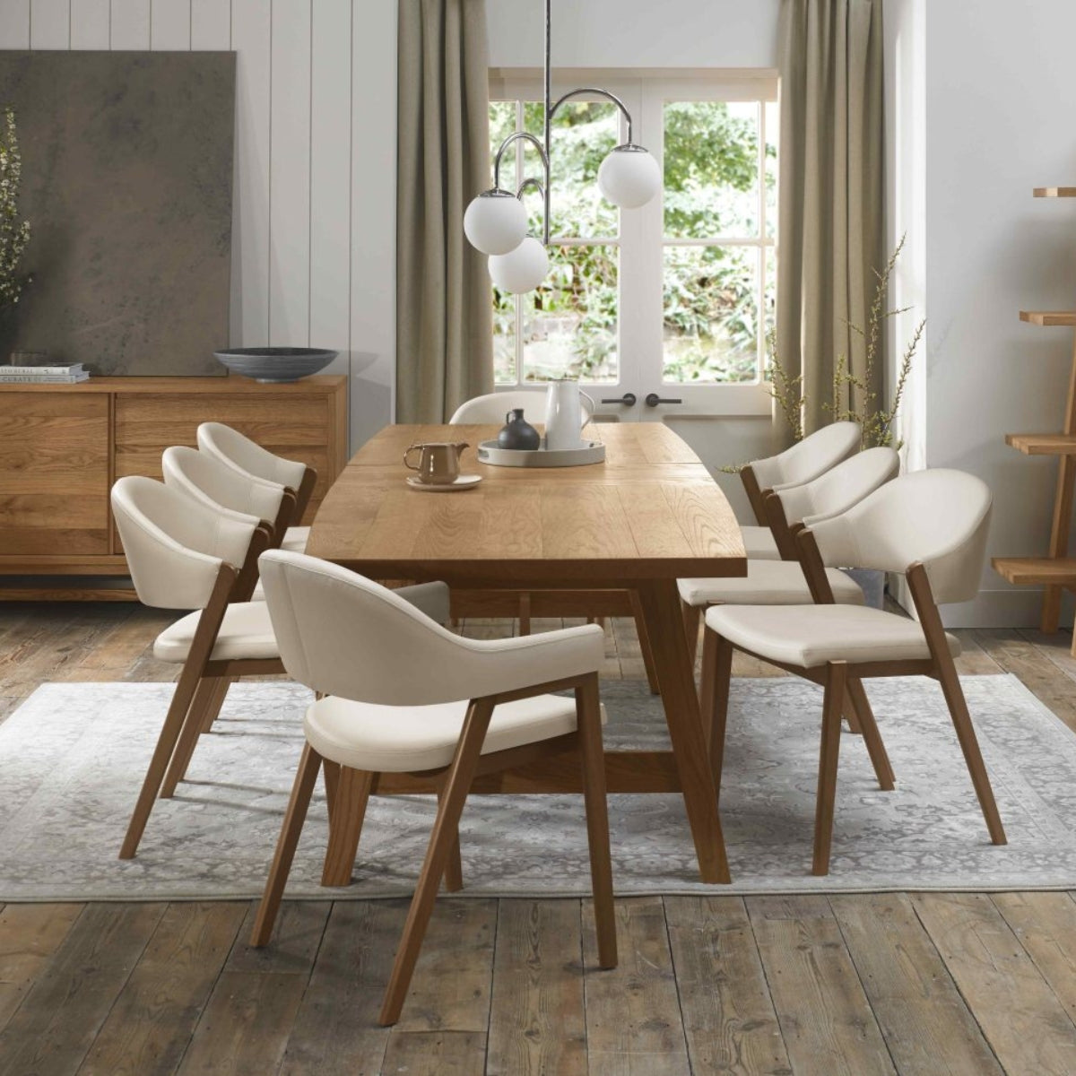 Chambery Rustic Oak Carver Dining Chair Beige - 6