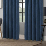 Clayton Indigo Blue Ready Made Blackout Eyelet Curtains - 2