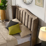 Cullen Gas Lift Velvet Bed Beige - 3