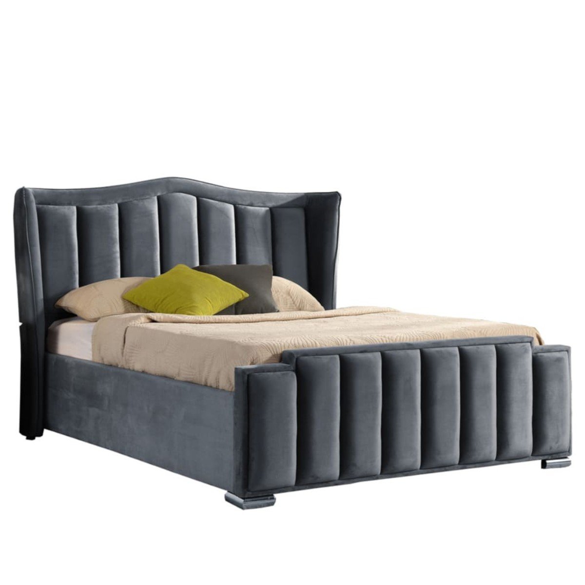 Cullen Gas Lift Velvet Bed Grey - 1