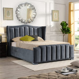Cullen Gas Lift Velvet Bed Grey - 2