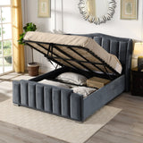 Cullen Gas Lift Velvet Bed Grey - 5