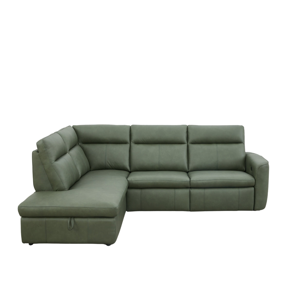 Deirdre Green Leather Corner Sofa - 1