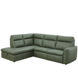 Deirdre Green Leather Corner Sofa - 3