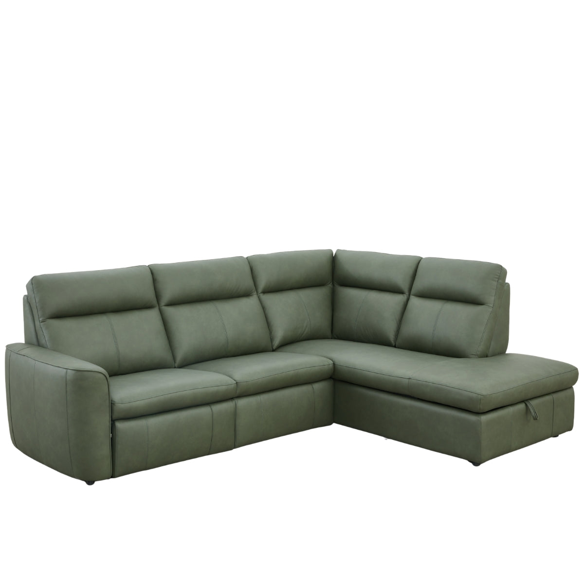 Deirdre Green Leather Corner Sofa - 4