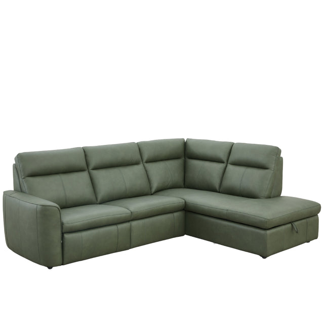 Deirdre Green Leather Corner Sofa - 4