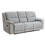 Delphine Grey Fabric 3 Seater Manual Recliner Sofa - 1