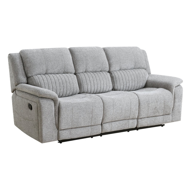Delphine Grey Fabric 3 Seater Manual Recliner Sofa - 1