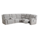 Delphine Grey Fabric 4 Seater Recliner Corner Sofa - 1