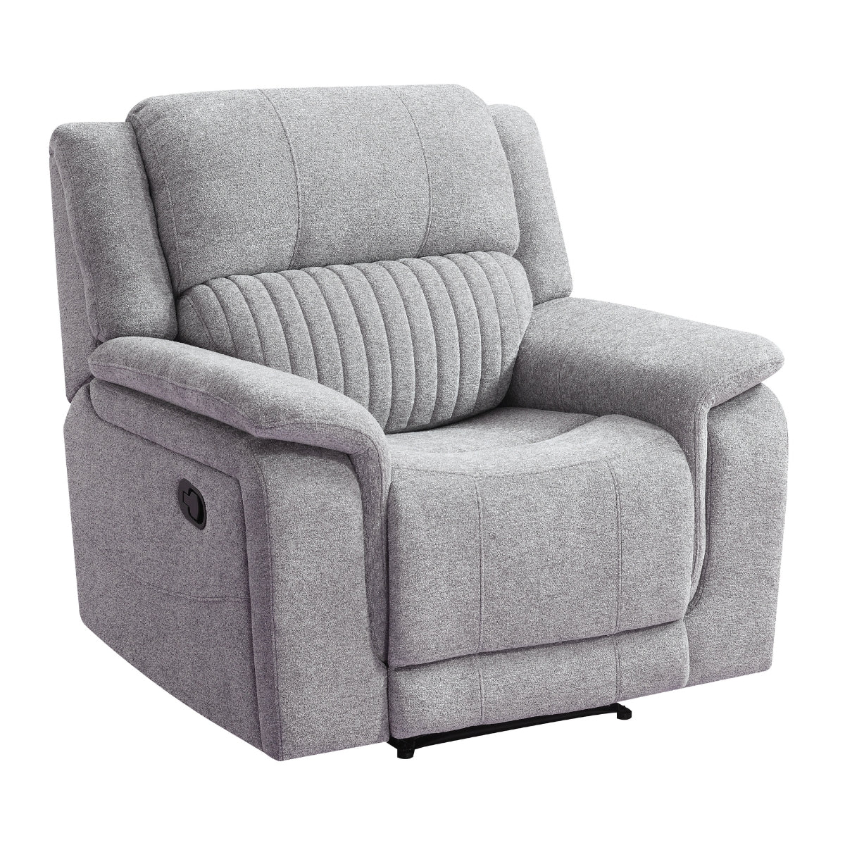 Delphine Grey Fabric Manual Reclining Armchair - 1