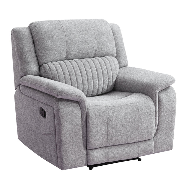 Delphine Grey Fabric Manual Reclining Armchair - 1