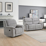 Delphine Grey Fabric Manual Reclining Armchair - 2