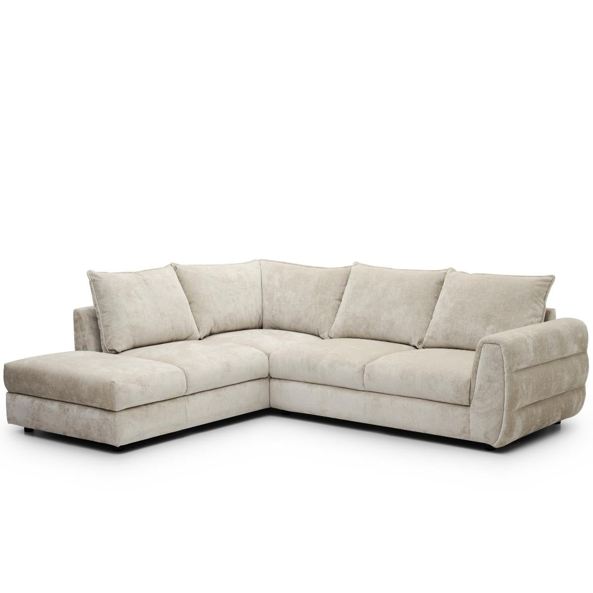Denzel Cream Corner Sofa with Chaise LFH