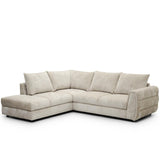Denzel Cream Corner Sofa with Chaise LFH