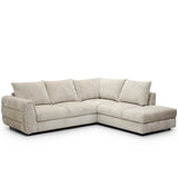 Denzel Cream Corner Sofa with Chaise RHF