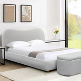 DingleCurvedUpholsteredBedFrameGrey-2