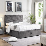 Drake Grey Fabric Gas Lift Bed - 2