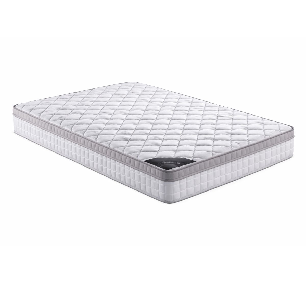 Mattress with quilted surface on a white background