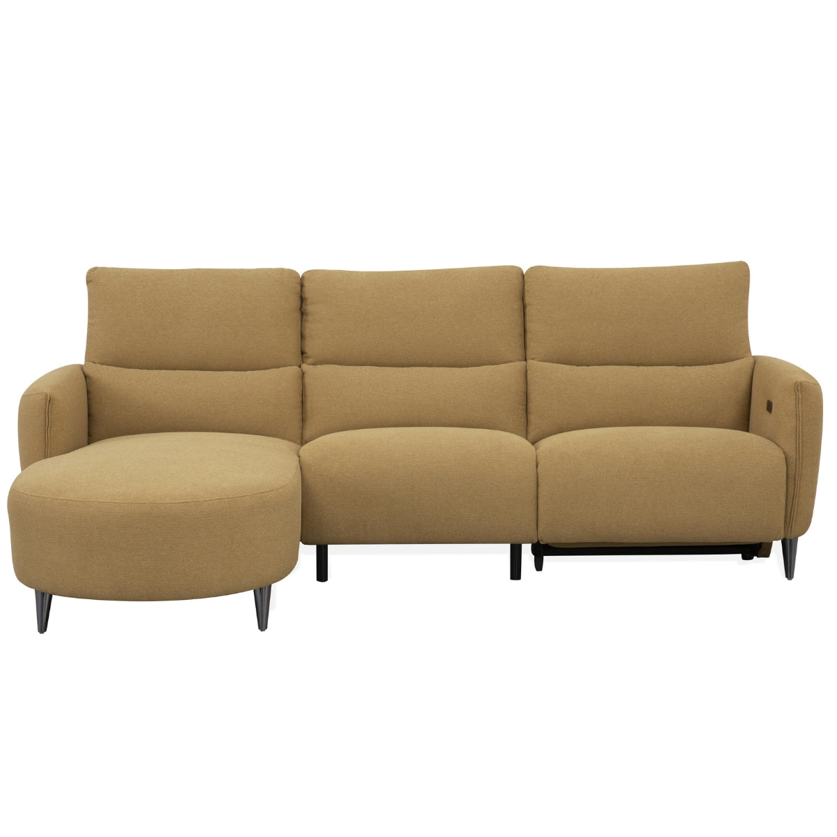 Dutton Yellow Fabric 3 Seater Corner Chaise Sofa