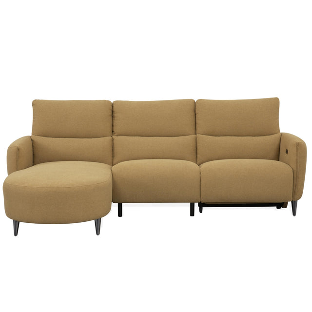 Dutton Yellow Fabric 3 Seater Corner Chaise Sofa