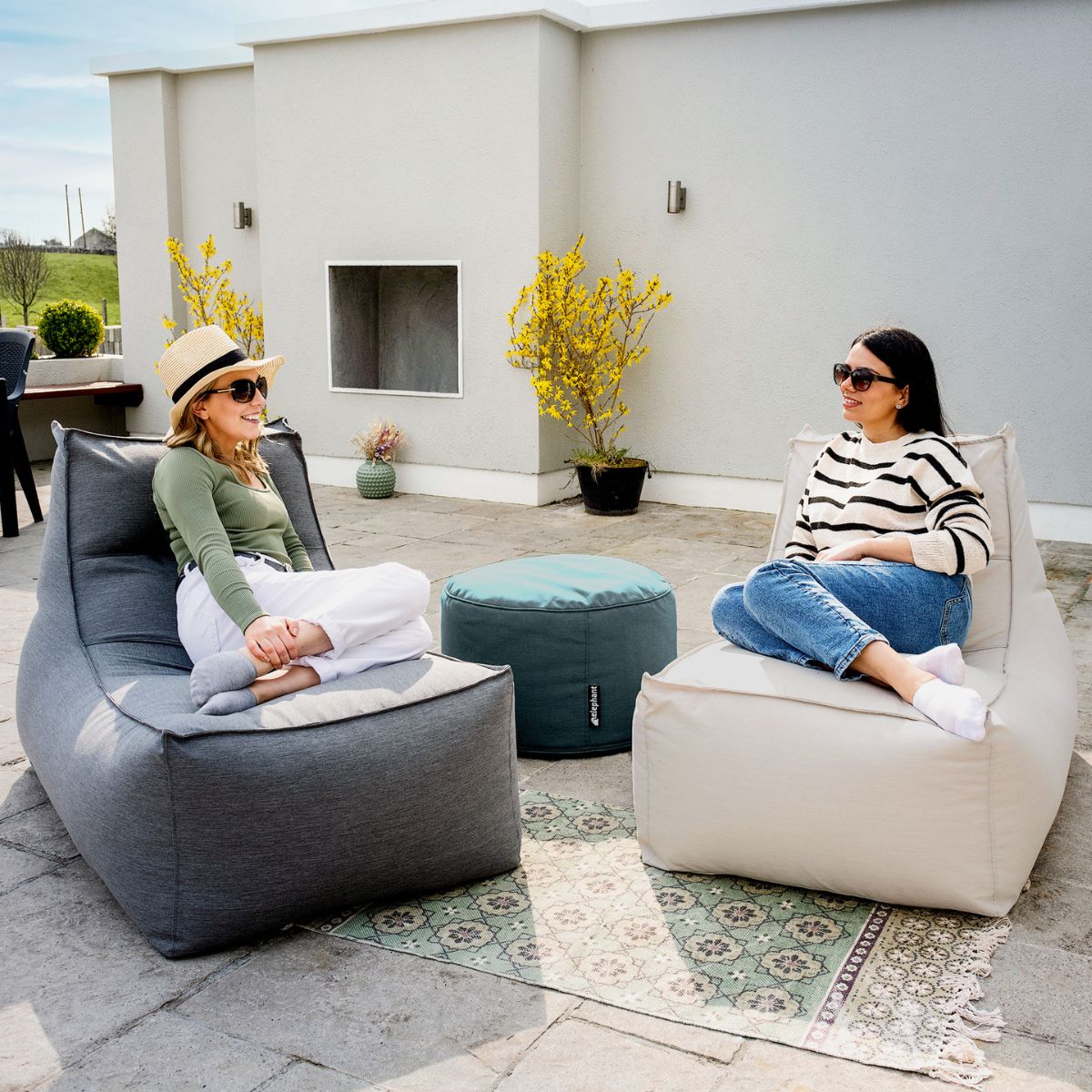 ELODLO-CR - Cream Outdoor Bean Bag Day Bed - 3