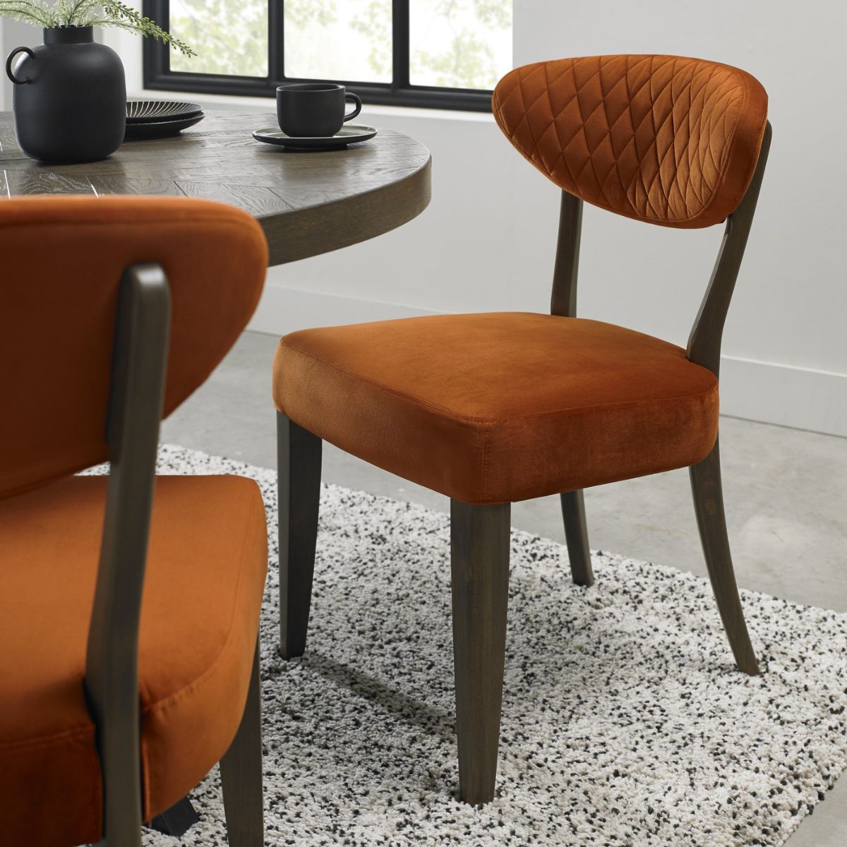 Elliot Fumed Oak Dining Chair Orange - 4