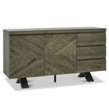 Elliot Weathered Oak Wide Sideboard - 1