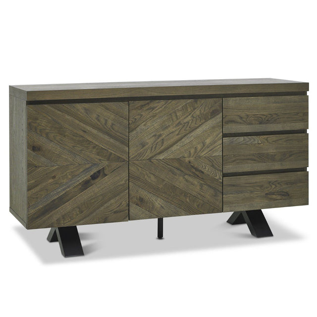 Elliot Weathered Oak Wide Sideboard - 1