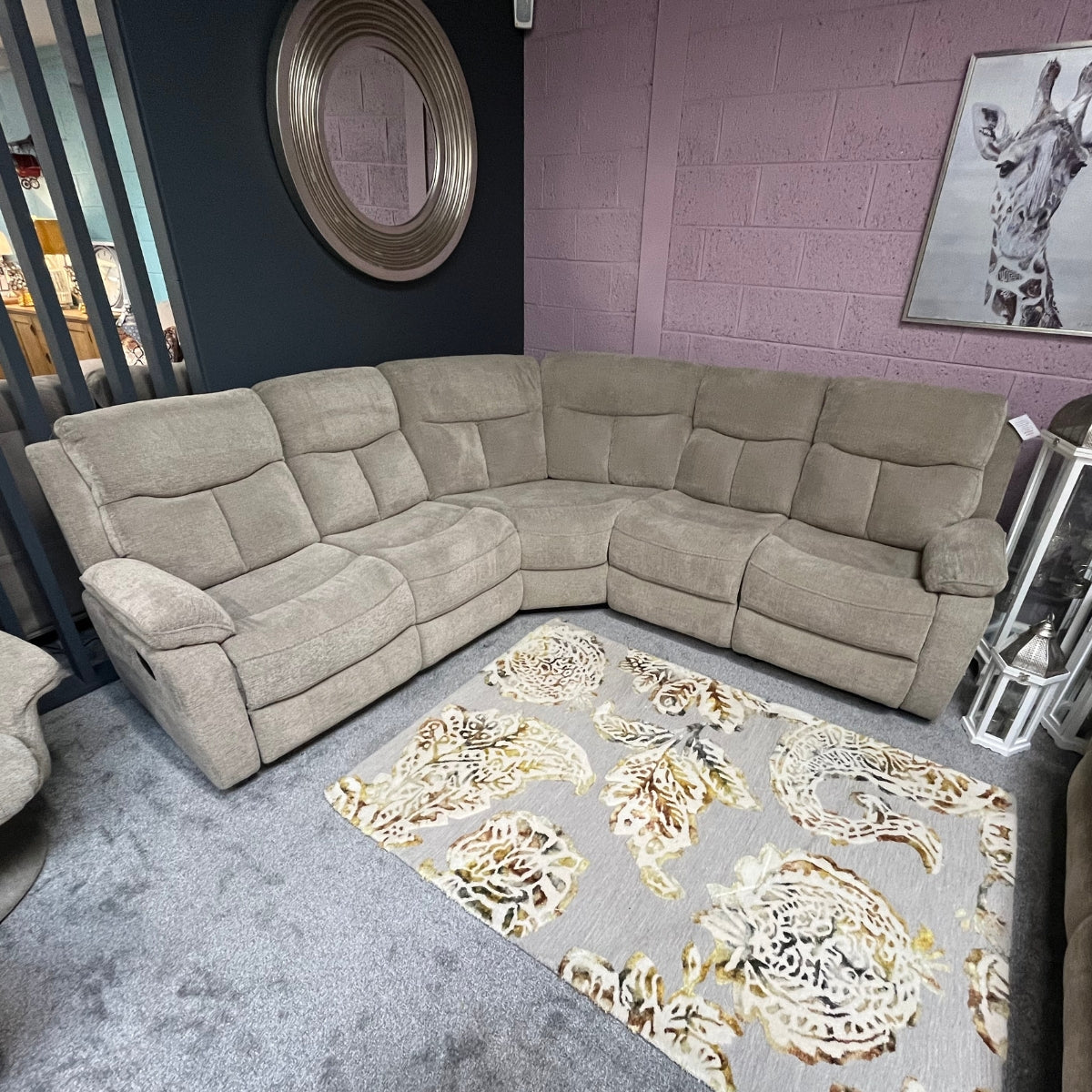 Foster Mink Recliner Corner Sofa