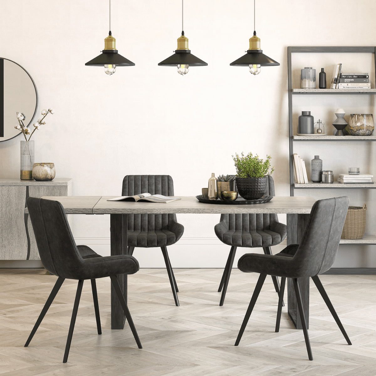G5367 - Grover Dark Grey Upholstered Dining Chair - 2