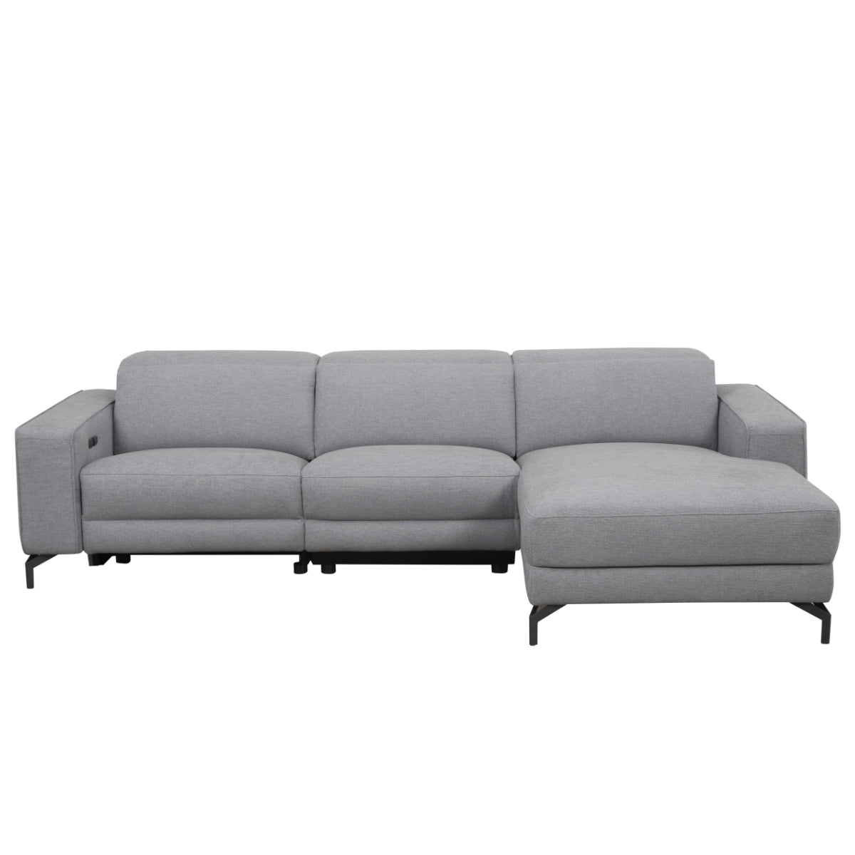Gates grey sectional sofa on a white background.