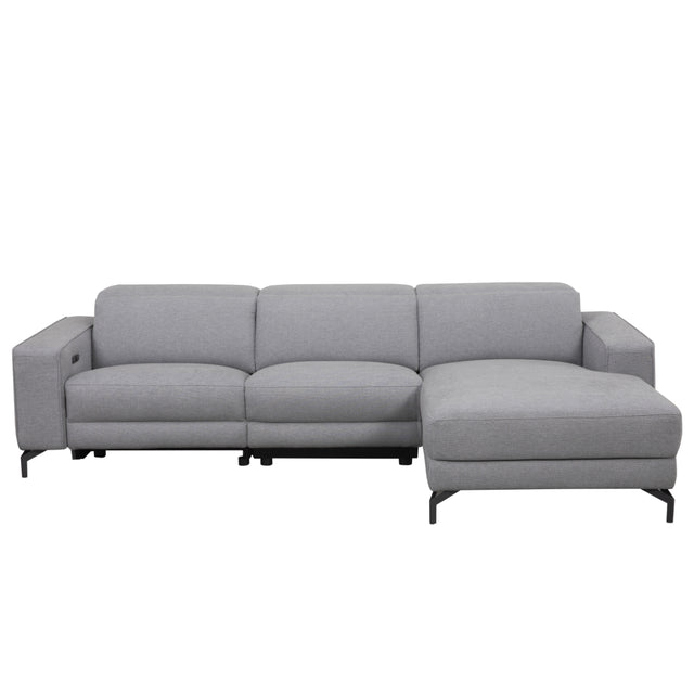 Gates grey sectional sofa on a white background.