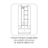 Erne Wardrobe Ivory & Oak - 19 Options