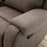 Close-up of the Hamilton grey recliner sofa with visible stitching details.