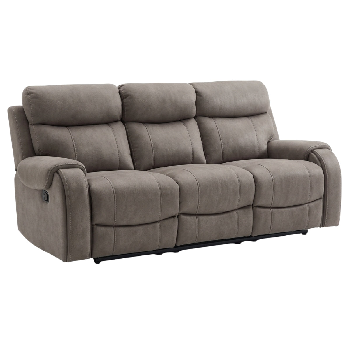 Hamilton Grey Fabric 3 Seater Recliner Sofa - 1