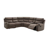 Hamilton Grey Fabric 4 Seater Recliner Corner Sofa - 1