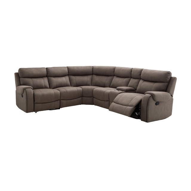Hamilton Grey Fabric 4 Seater Recliner Corner Sofa - 1