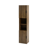 Hampshire tall wooden cabinet with open shelves on a white background