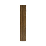 Hampshire tall wooden cabinet with open shelves on a white background side angle.