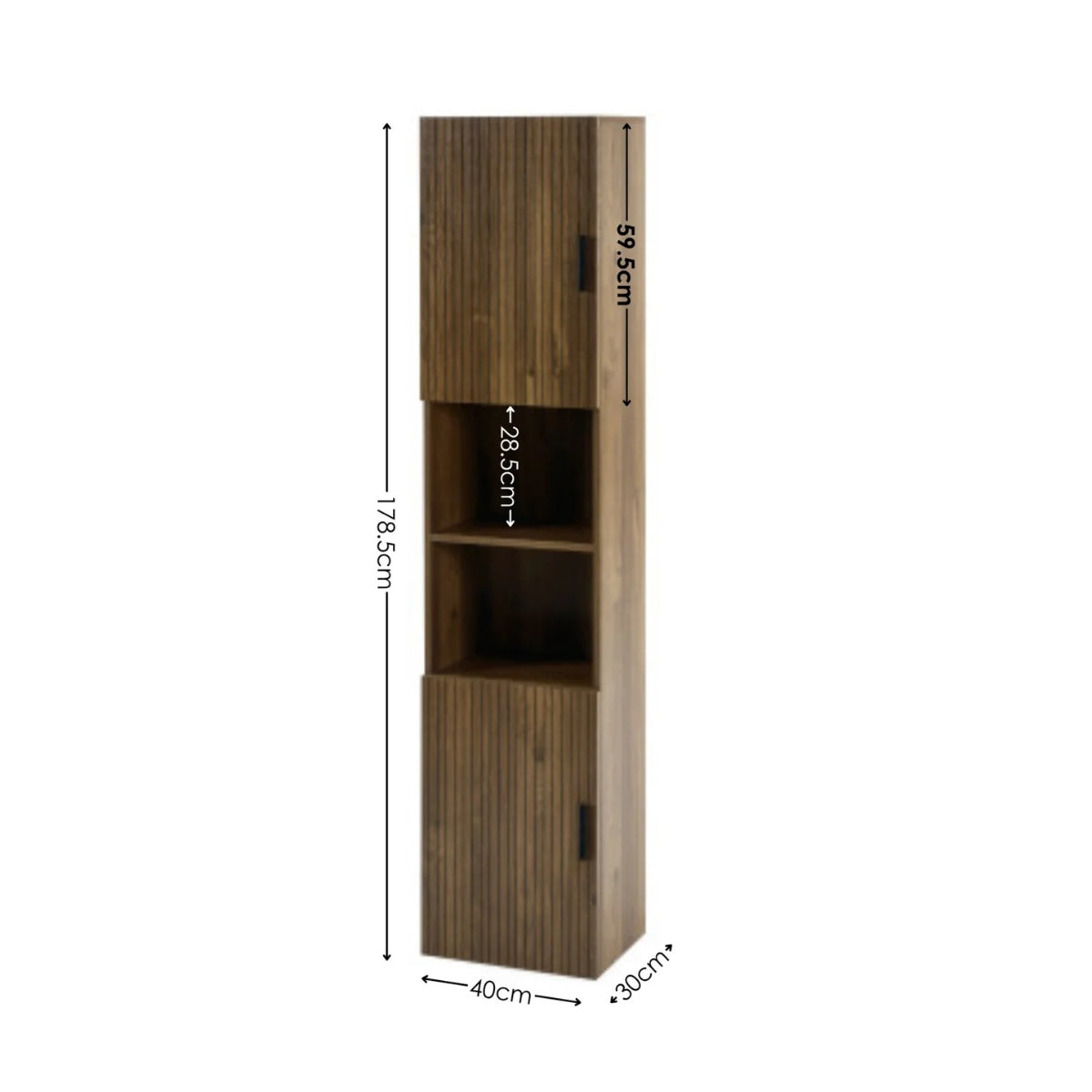 Hampshire wooden cabinet with dimensions indicated on a white background.